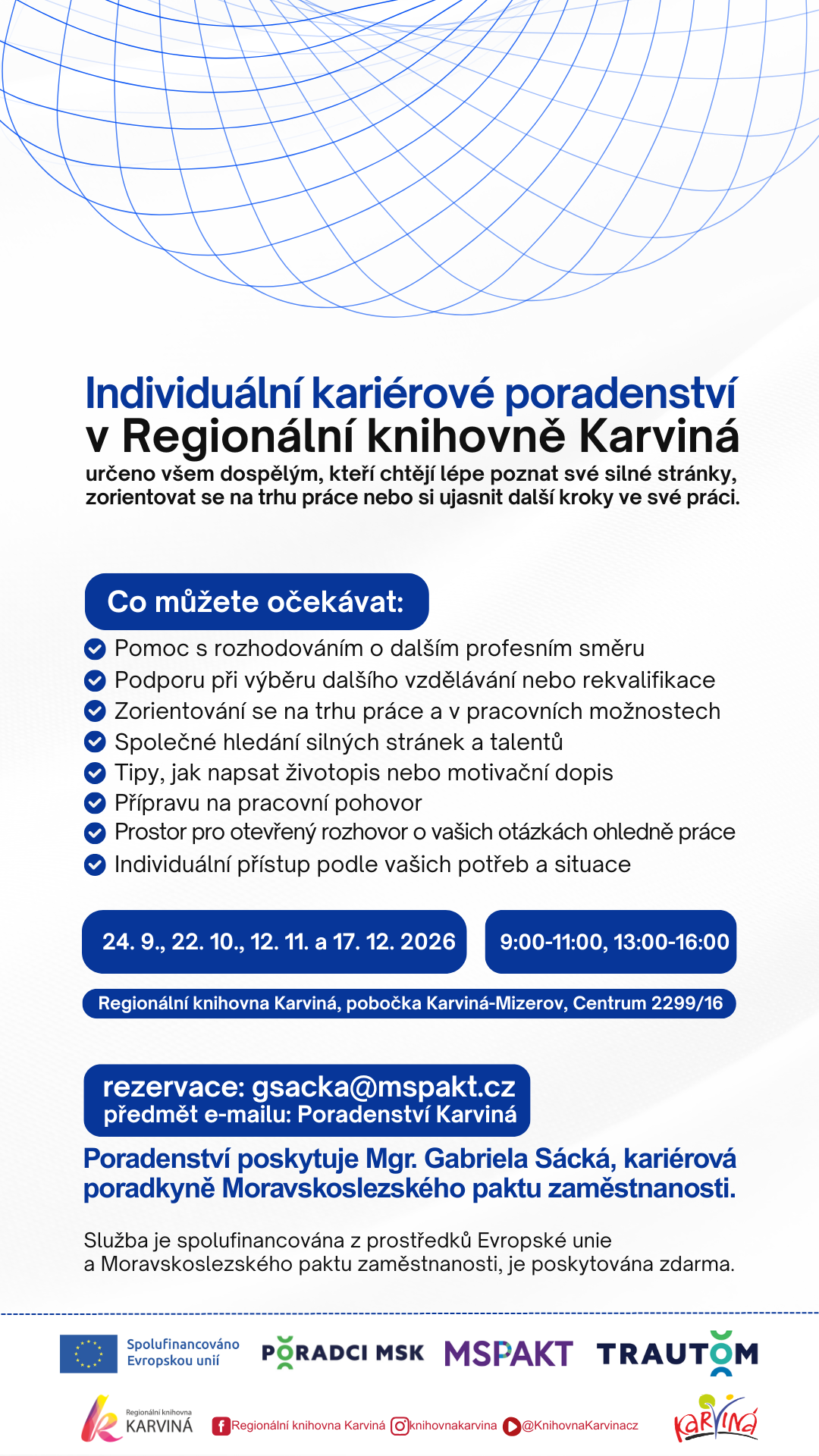 Individuální kariérové poradenství v Regionální knihovně Karviná