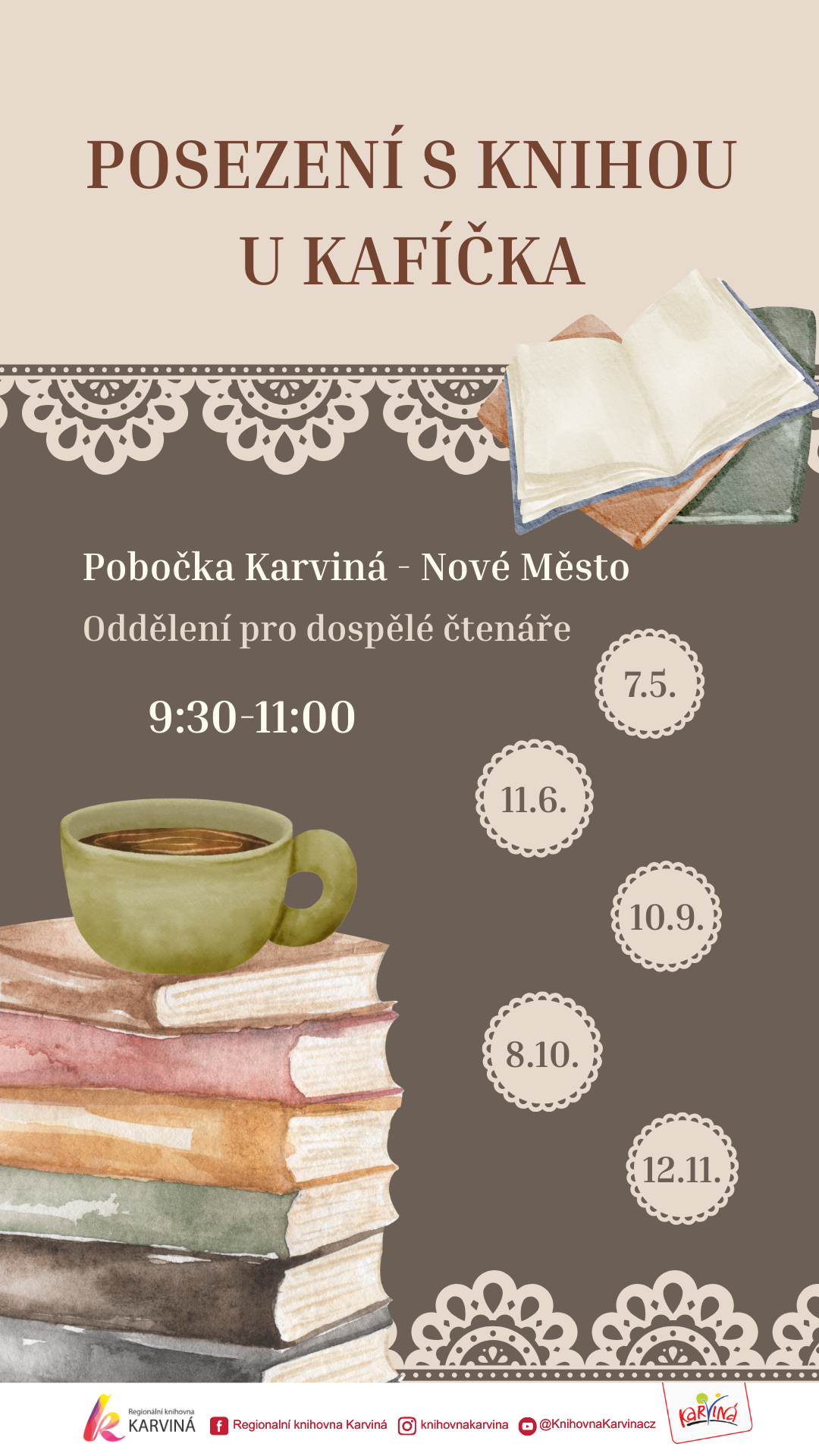 Posezení s knihou u kafíčka 