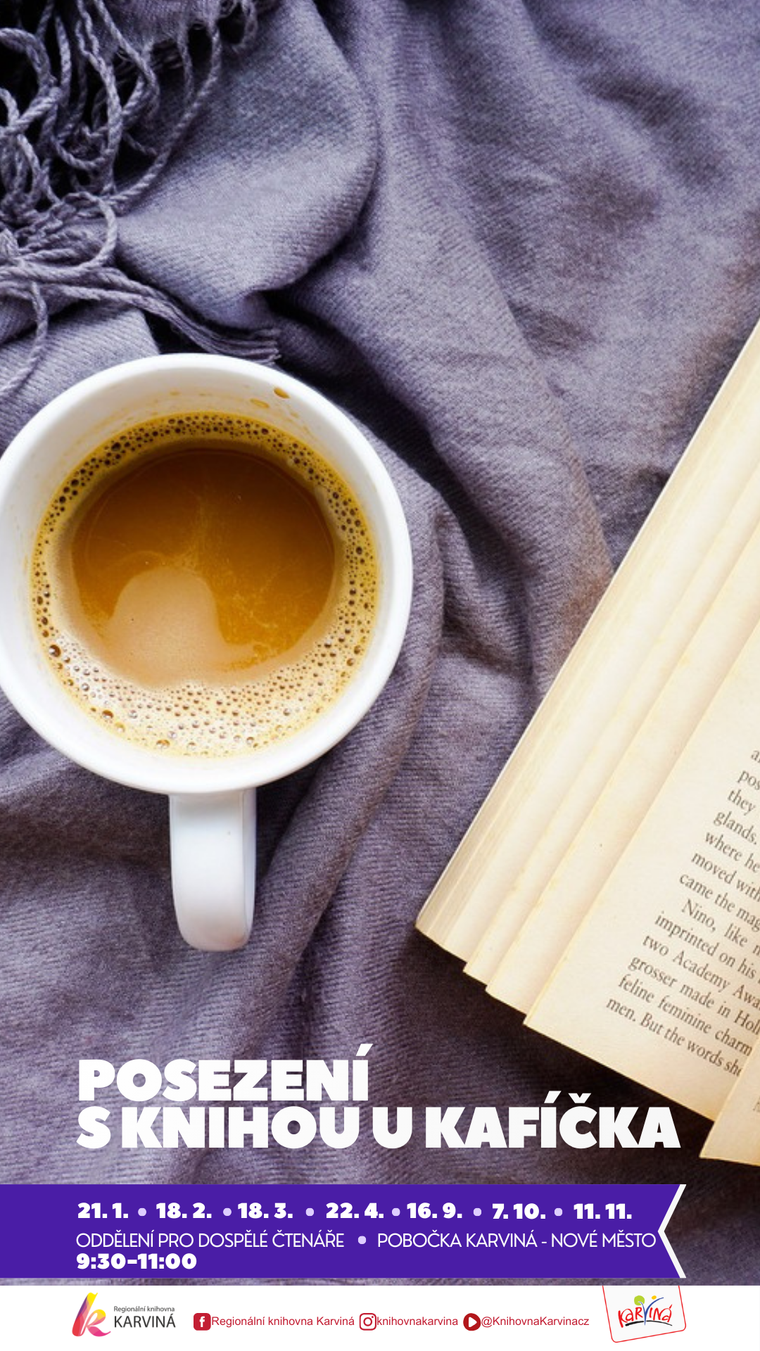 Posezení s knihou u kafíčka 