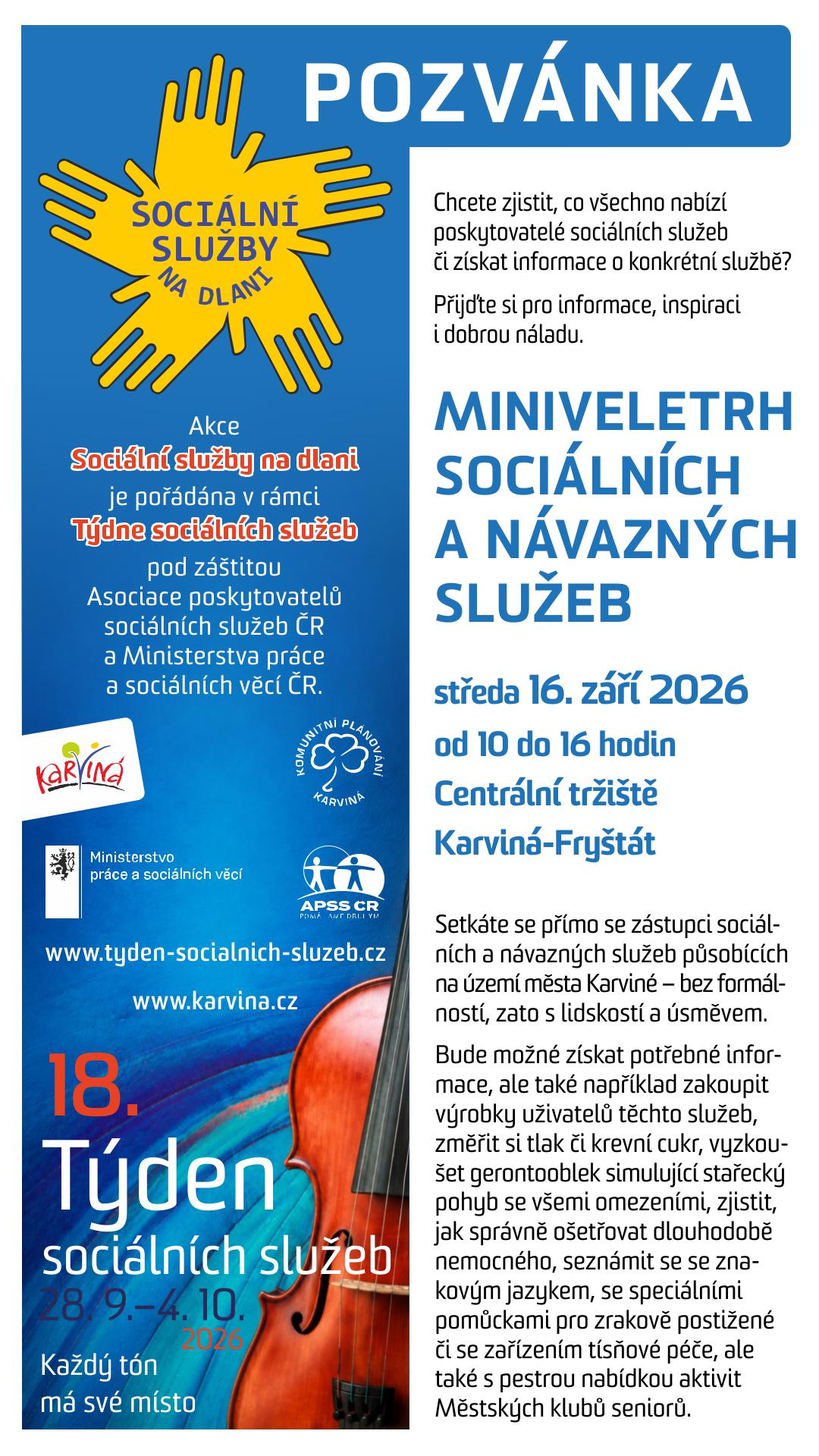 Sociální služby na dlani 2026 - Miniveletrh sociálních služeb