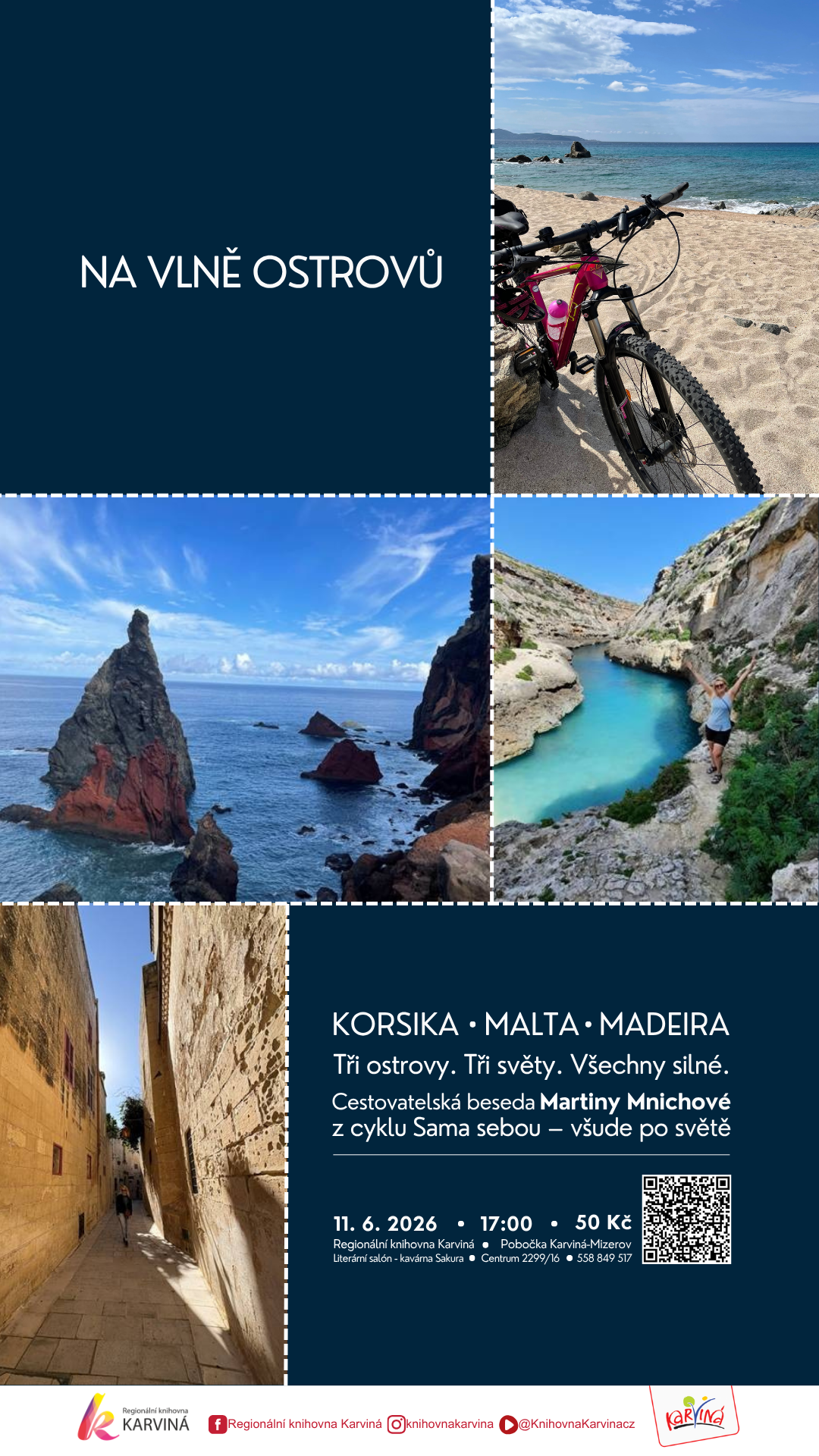 Na vlně ostrovů: Korsika, Malta, Madeira – cestovatelská beseda Martiny Mnichové 
